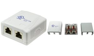 LogiLink Anschlussdose Kat.6A mit Aufputzbox, 2x RJ45, STP