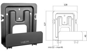 LogiLink Universal-Wandhalterung, Tragkraft: 1 kg, schwarz
