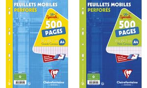 Clairefontaine Feuillets mobiles perfors, A4, quadrill 5x5