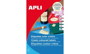 APLI Universal-Etiketten oval, 63,5 x 42,3 mm, creme