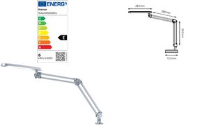 Hansa LED-Tischleuchte 4 Stars, mit Klemme, silber