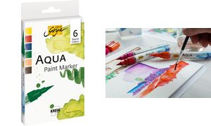KREUL Aqua Paint Marker SOLO Goya, Warm Colors 6er-Set