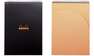 RHODIA Spiralnotizblock Notepad, DIN A4, kariert, schwarz