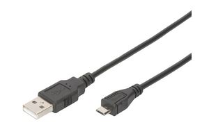 DIGITUS USB 2.0 Anschlusskabel, USB-A - Micro USB-B, 1,8 m
