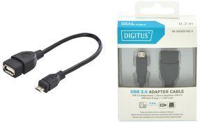 DIGITUS USB 2.0 Adapterkabel, OTG, micro USB-B - USB-A