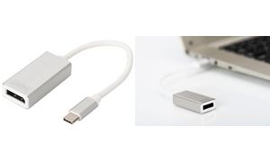 DIGITUS Adapterkabel, DisplayPort - USB-C, wei, 20 cm