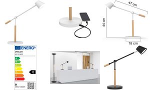 UNiLUX LED-Tischleuchte VICKY, dimmbar, Buche/wei?