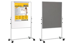 Bi-Office Mobile Kombitafel, Weiwand / Filz, 1200 x 1200 mm