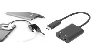 DIGITUS USB Verteilerkabel, USB-C + 3,5 mm Klinke, 0,2 m