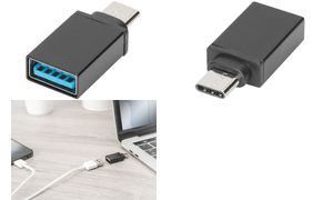 DIGITUS USB Adapter, USB-C - USB-A, schwarz