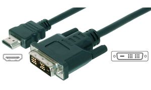 DIGITUS Adapterkabel High Speed, HDMI-A -  DVI-D, 5,0 m