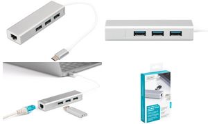 DIGITUS USB 3.0 Hub Super Speed, 3-Port + Ethernet