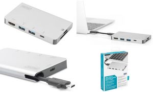 DIGITUS USB 3.0 Multiportadapter, 6-Port, silber