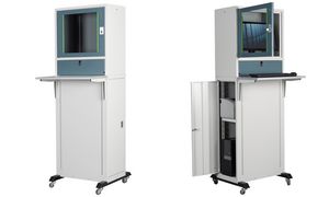 DIGITUS Mobile Arbeitsstation mit 3 Einheiten, grau