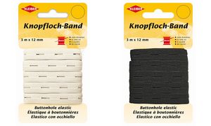 KLEIBER Knopflochband, 12 mm x 3 m, wei?