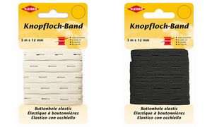 KLEIBER Knopflochband, 12 mm x 3 m, wei?