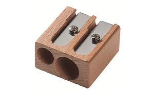 M+R Doppel-Spitzer, aus Holz, Blockform