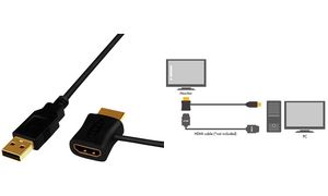 LogiLink HDMI Strom-Einspeiseadapterkabel, schwarz