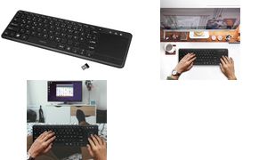 LogiLink Tastatur mit Touchpad, kabellos, schwarz