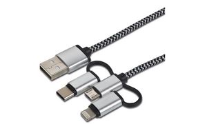 cartrend Daten- & Ladekabel 3in1, Lightning/Micro-USB/USB-C