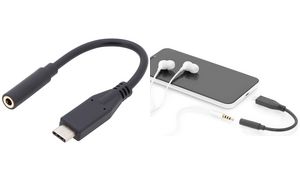 DIGITUS USB Type-C Audio Adapterkabel, 0,2 m, schwarz
