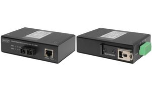 DIGITUS Industrieller Gigabit Medien Konverter RJ45, 0,5 km