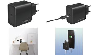 LogiLink USB-Steckdosenadapter, 1x USB-C PD, 18 Watt,schwarz