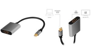 LogiLink Mini DisplayPort - HDMI Adapterkabel, 0,15 m