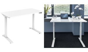 DIGITUS Sitz-Steh-Schreibtisch, (B)1.200 mm, wei?