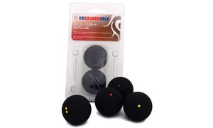 UNSQUASHABLE Squashball, schwarz, mittel, 2er Blister