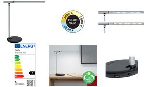 MAUL LED-Tischleuchte MAULrubia colour vario, silber/schwarz