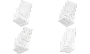 deflecto Prospekthalter, DIN A4 hoch, 4 Fcher, glasklar