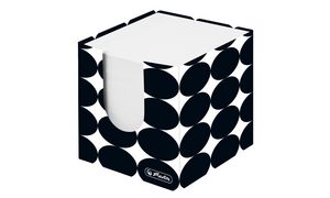 herlitz Zettelbox Just Black, 90 x 90 mm, schwarz/wei?