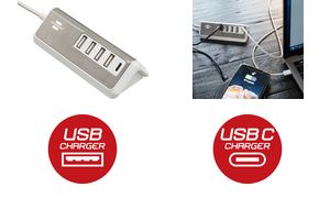 brennenstuhl estilo USB-Multiladegert, 4x USB + 1x USB-C