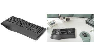 DIGITUS Ergonomische Tastatur, kabellos, schwarz