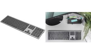 DIGITUS Ultra-Slim Tastatur, kabellos, silber/schwarz