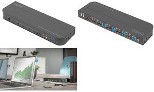 DIGITUS KVM-Switch, 4-Port, 4K60Hz, 4x DP in, 1x DP/HDMI out