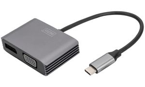 DIGITUS USB-C 4K 2in1 DisplayPort + VGA Grafik-Adapter