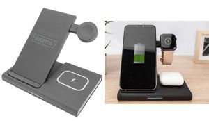 DIGITUS 3in1 Wireless Ladestation, faltbar, schwarz