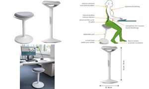 UNiLUX ergonomischer Hocker ERGO BOOST, wei-grau