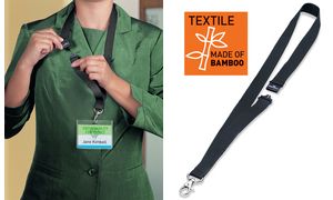 DURABLE Textilband 20 ECO mit Karabiner, Bambus, schwarz