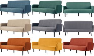 PAPERFLOW 3-Sitzer Sofa LISBOA, Stoffbezug, grau