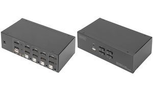 DIGITUS KVM Switch, 4 Port, Dual Display, 4K, DisplayPort