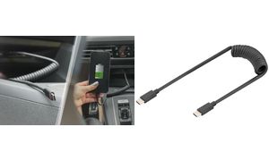 DIGITUS USB 2.0 Spiralkabel, USB-C - USB-C Stecker, 1,0 m