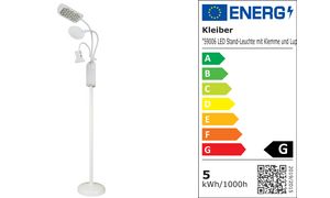 KLEIBER LED-Stehleuchte mit Klemme & Lupe, wei?