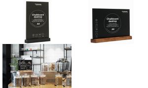 EUROPEL Kreidetafel Tischaufsteller, DIN A4 hoch, schwarz