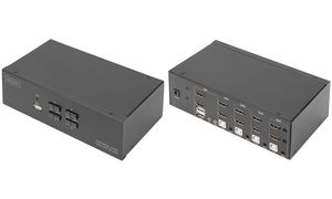 DIGITUS KVM-Switch, 4-Port, Dual-Display, 4K, HDMI