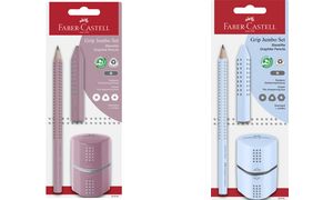 FABER-CASTELL Bleistift Jumbo GRIP Set, rose, Blister