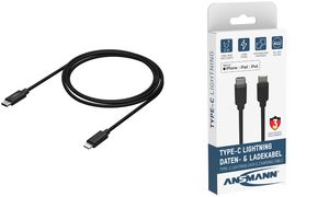 ANSMANN Daten- & Ladekabel, USB-C - Lightning Stecker, 1,2 m
