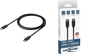 ANSMANN Daten- & Ladekabel, USB-C - USB-C Stecker, 1,2 m